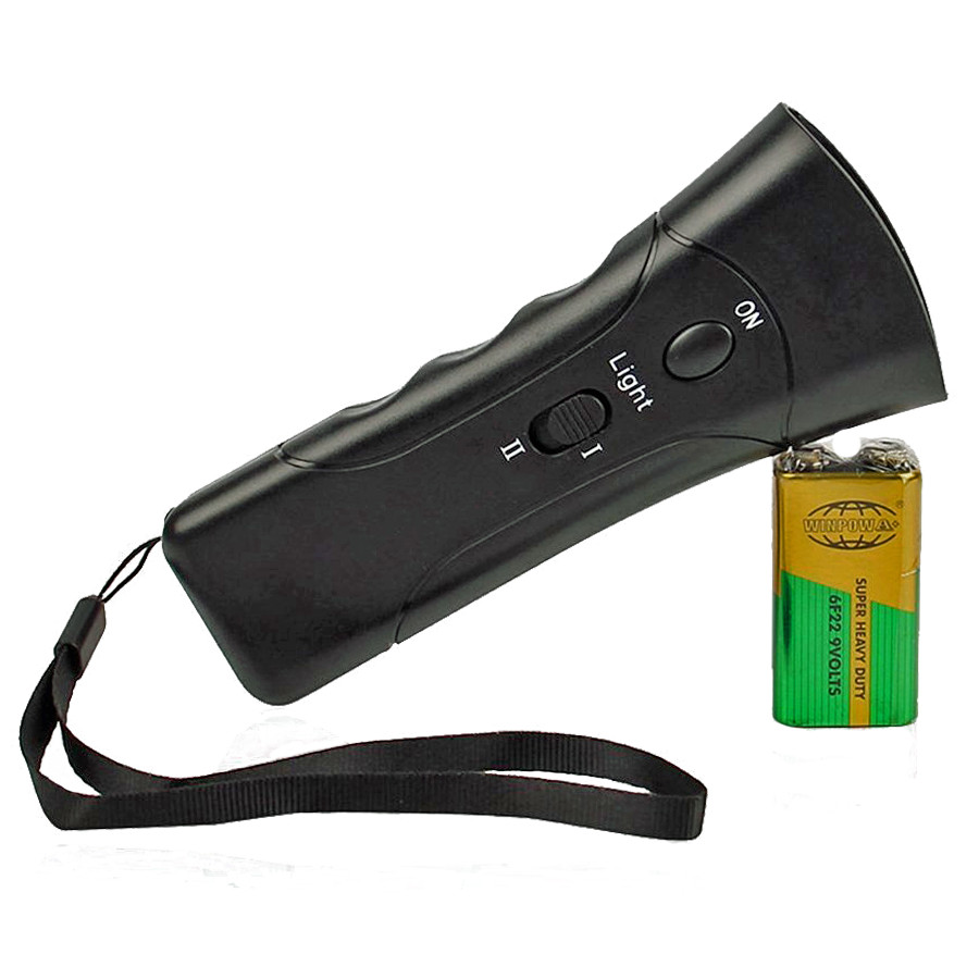 Electronic Dog Repeller with Red Pointer, Trainer, & Flashlight Battery Included