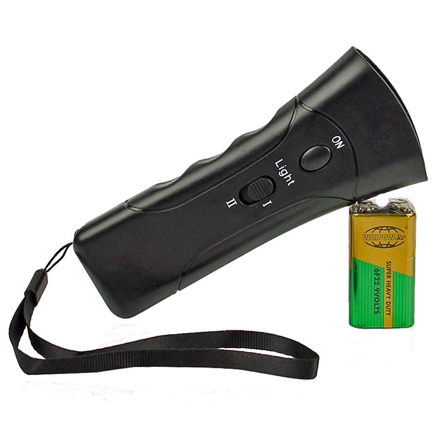 Electronic Dog Repeller with Red Pointer, Trainer, & Flashlight Battery Included