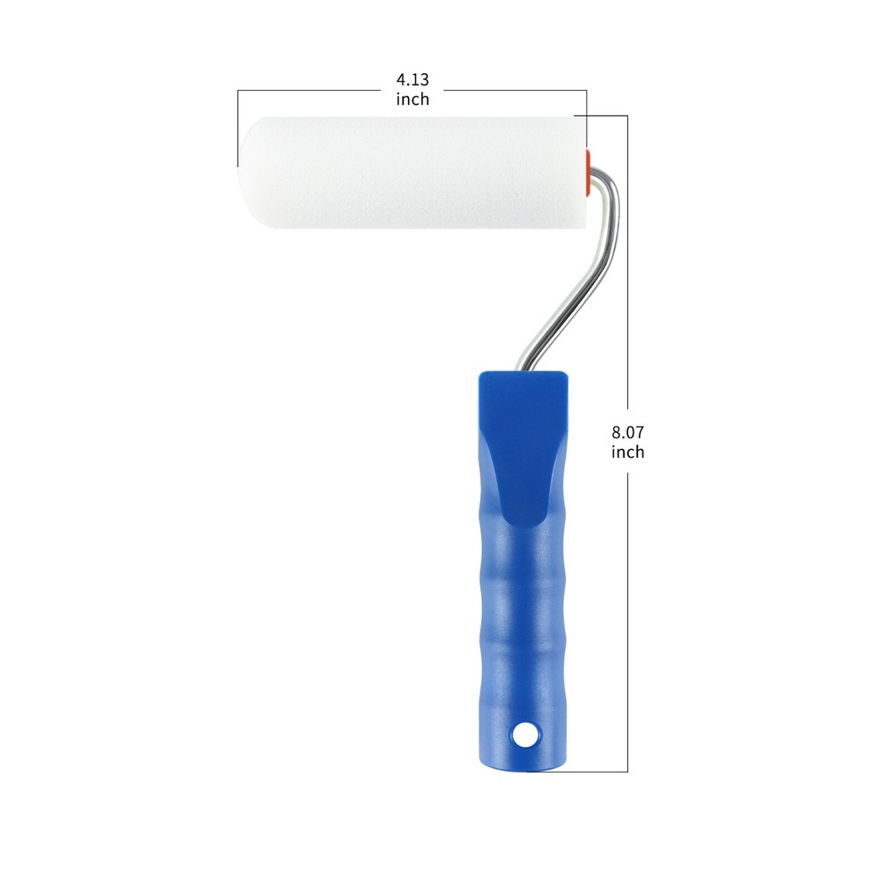 XDT Foam Paint Roller 10Pc Set 7Pc 4" Replacement Roller 2Pc Handle 1Pc Tray