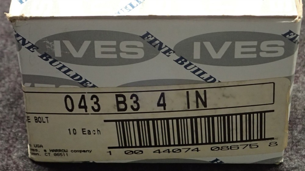 Ives By Schlage 043-B3 4" Surface Bolt Solid Bright Brass (G9)