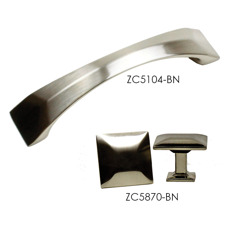 Pull Knob Kitchen Cabinet Hardware Door Drawer Handle Brush Nickel Square KPT