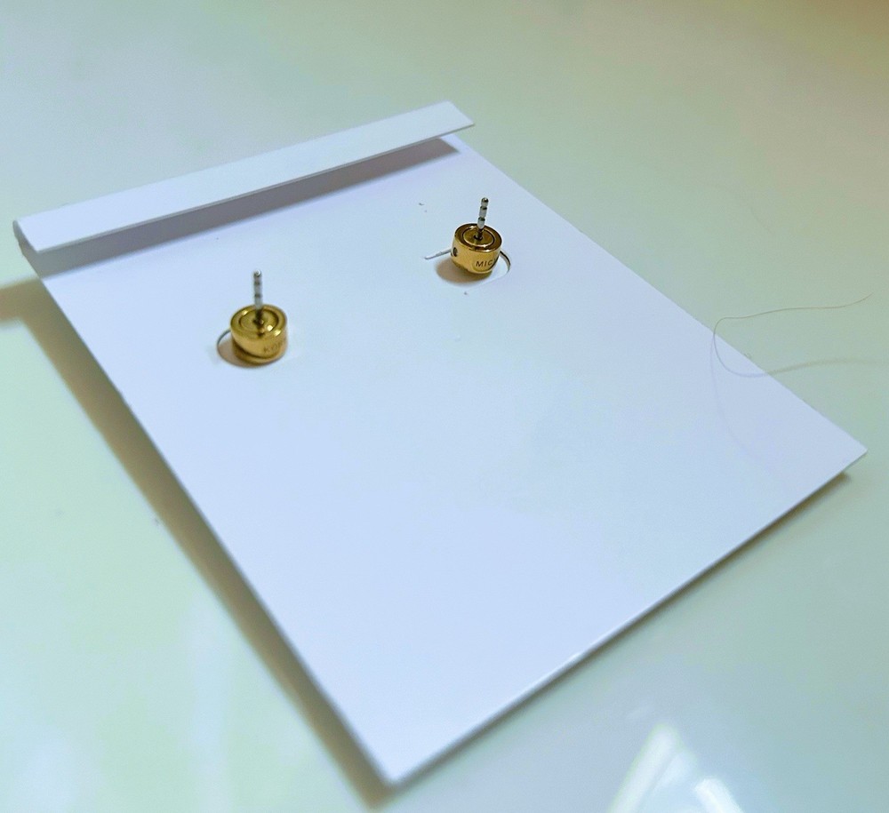 Michael Kors Gold Tone MK LOGO Round Stud Earrings