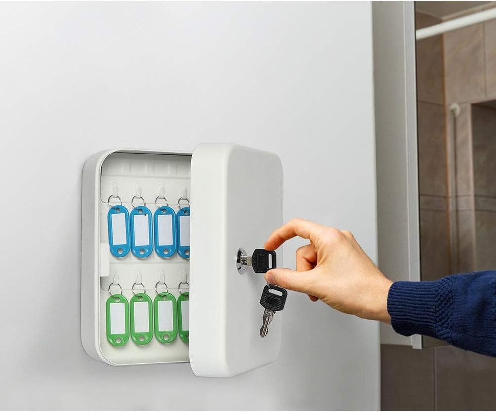 Key Lock Box Wall Mount Security Key Storage Box, Locking Key Cabinet Wall Mount