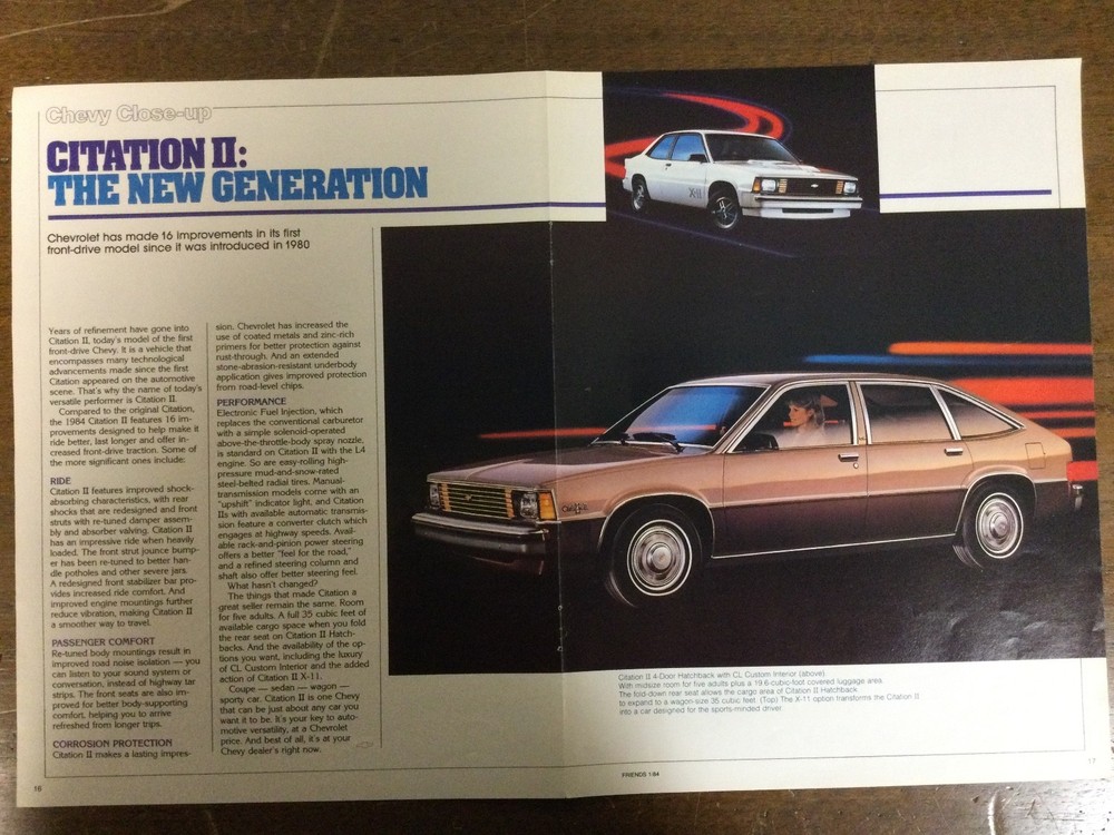 Misc 6031 Advertisement Article 1984 Citation II 2 page 1 piece