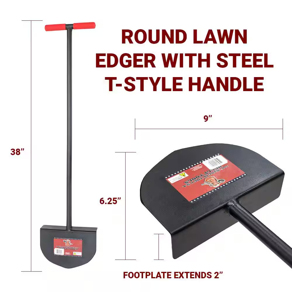 Bully Tools round Lawn Edger with Steel T Style Handle