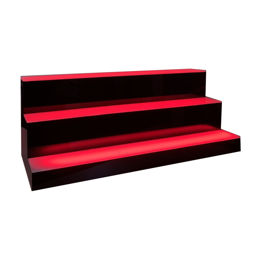 LED Lighted Liquor Bottle Display Shelf LED Bar Bottle Display 31" 3-Step