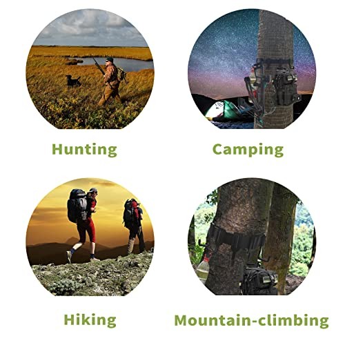 Treestand Strap Gear Hangers with Large Hooks, Lightweight Multi-Hook Black