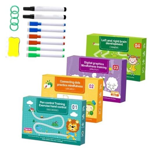 Scribble Smart Workbook, Handwriting Practice Workbook, Pen Control 01-04 Set