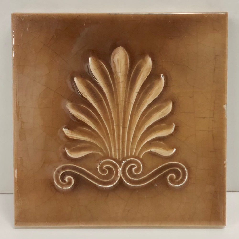 Victorian Decorated Tile Antique