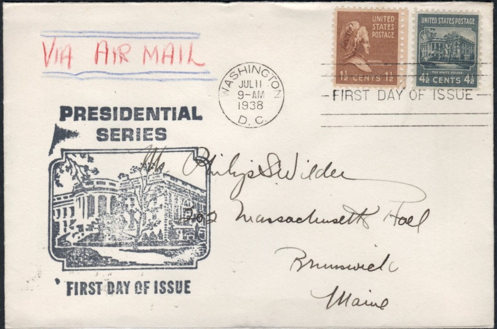 US Scott #805 "Martha Washington", 1 1/2 cent, addressed FDC