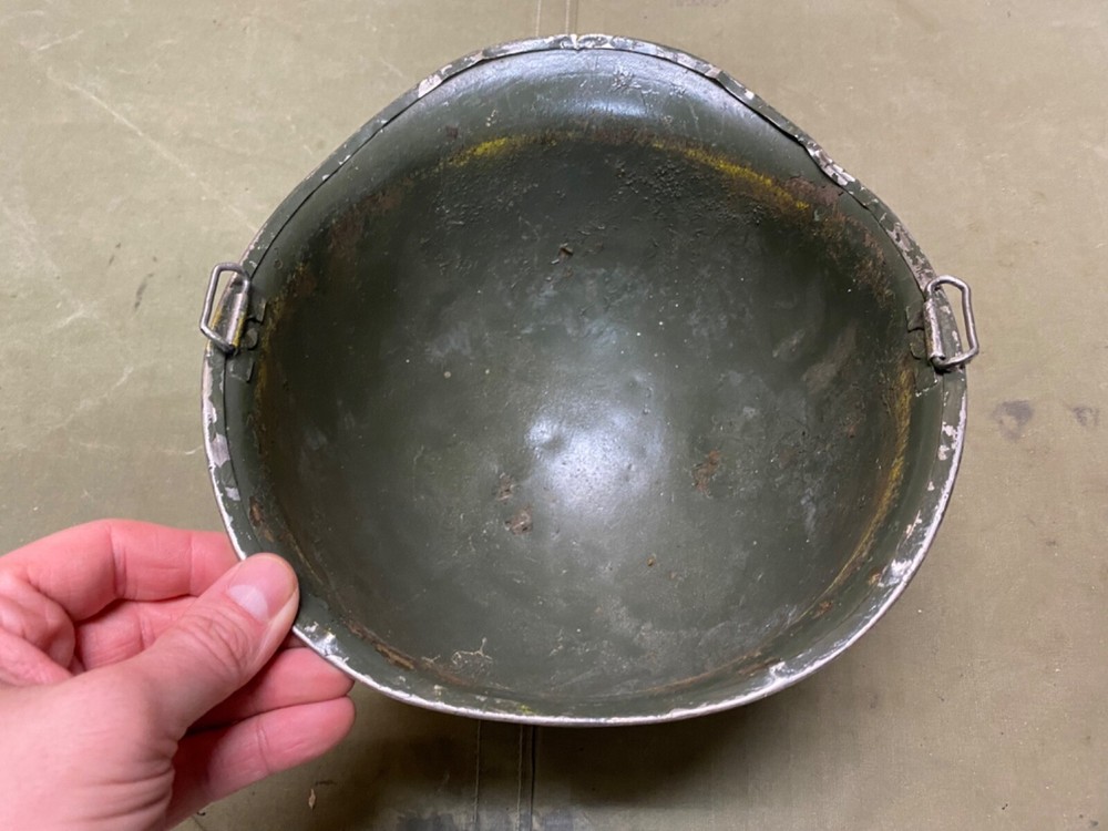 ORIGINAL WWII US ARMY M1 HELMET SHELL, FRONT SEAM