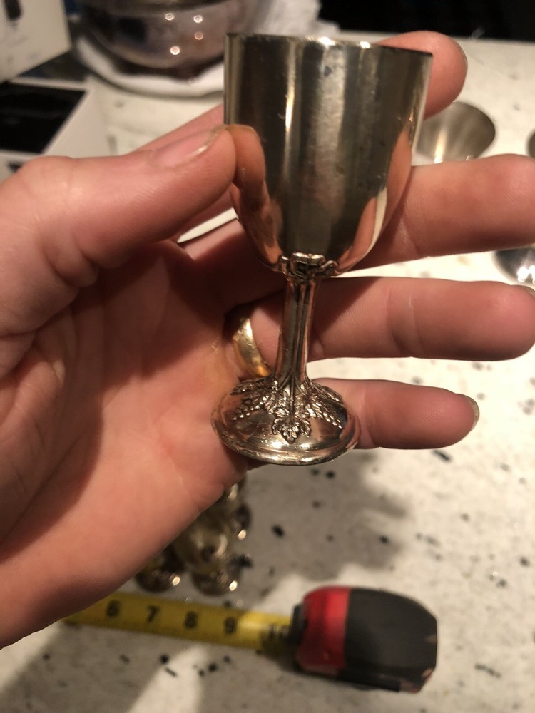miniature silver plate goblets