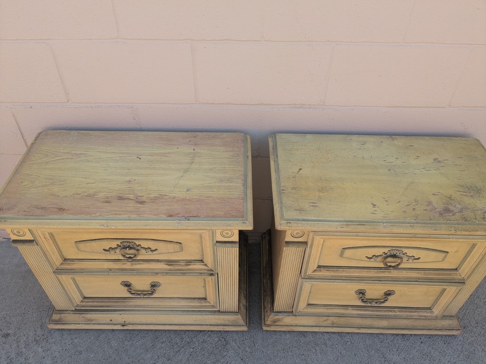 Vintage Modern Regency Wood Side Tables Night Stands End Tables