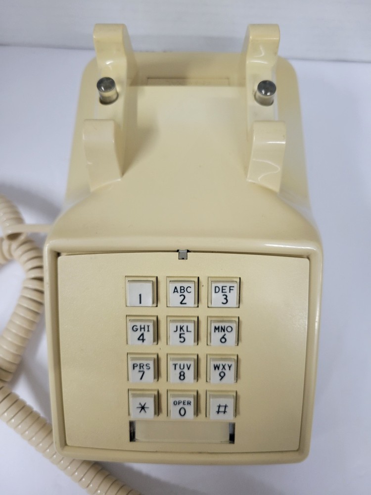 Vintage Comdial Push Button Tan/Beige Desktop Telephone Untested