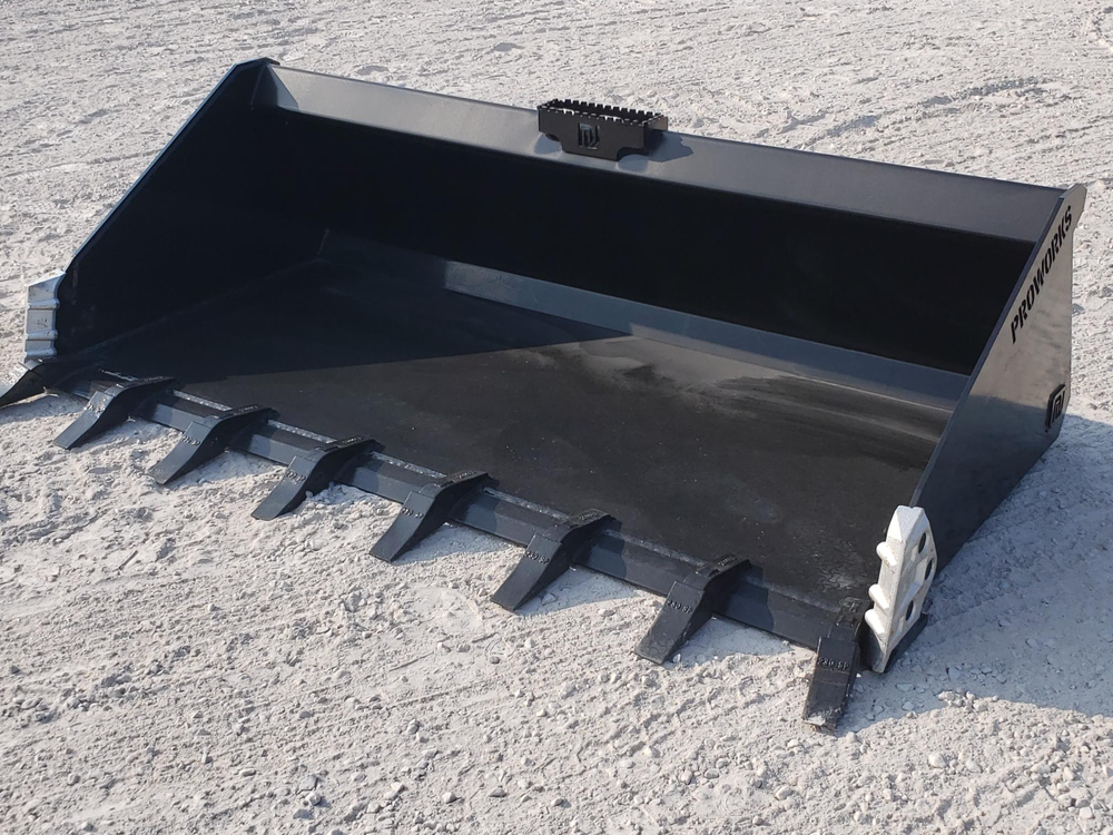 74" Severe Duty Low Profile Tooth Bucket Attachment Fits Skid Steer Loader