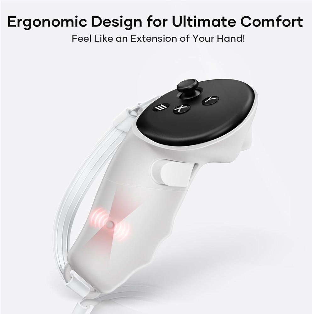 Controller Cover w/ Wrist Straps for Meta Quest 3 VR Headset Ergonomic Extended