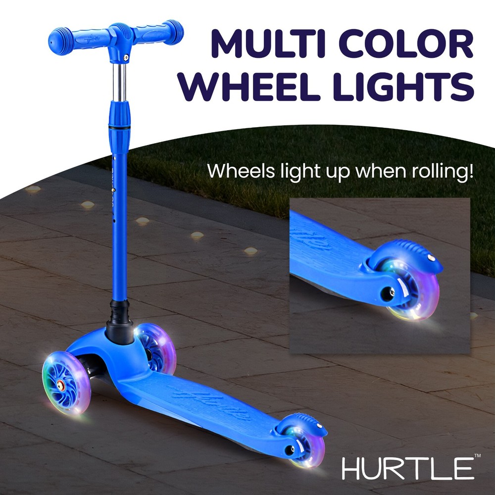 Hurtle Lightweight & Adjustable Mini Kickboard Scooter-for Kids (Blue)