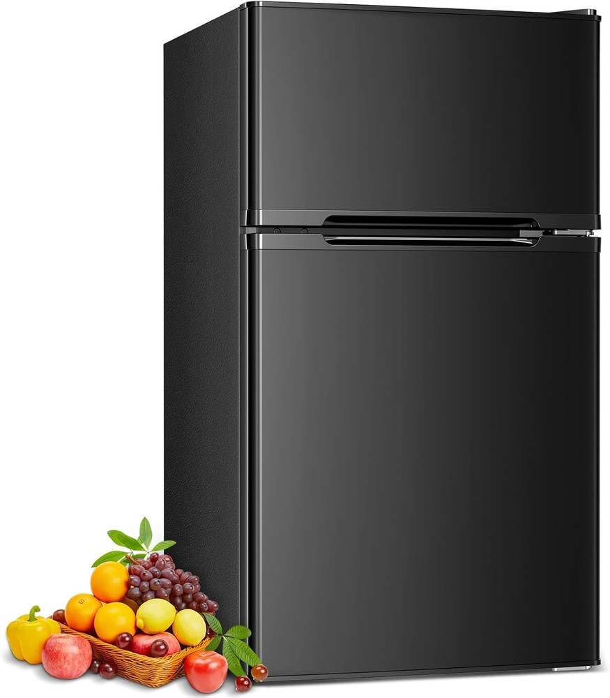 COWSAR 1.6 Cu.Ft Compact Fridge with Freezer, Compact Refrigerator with 7 Temper