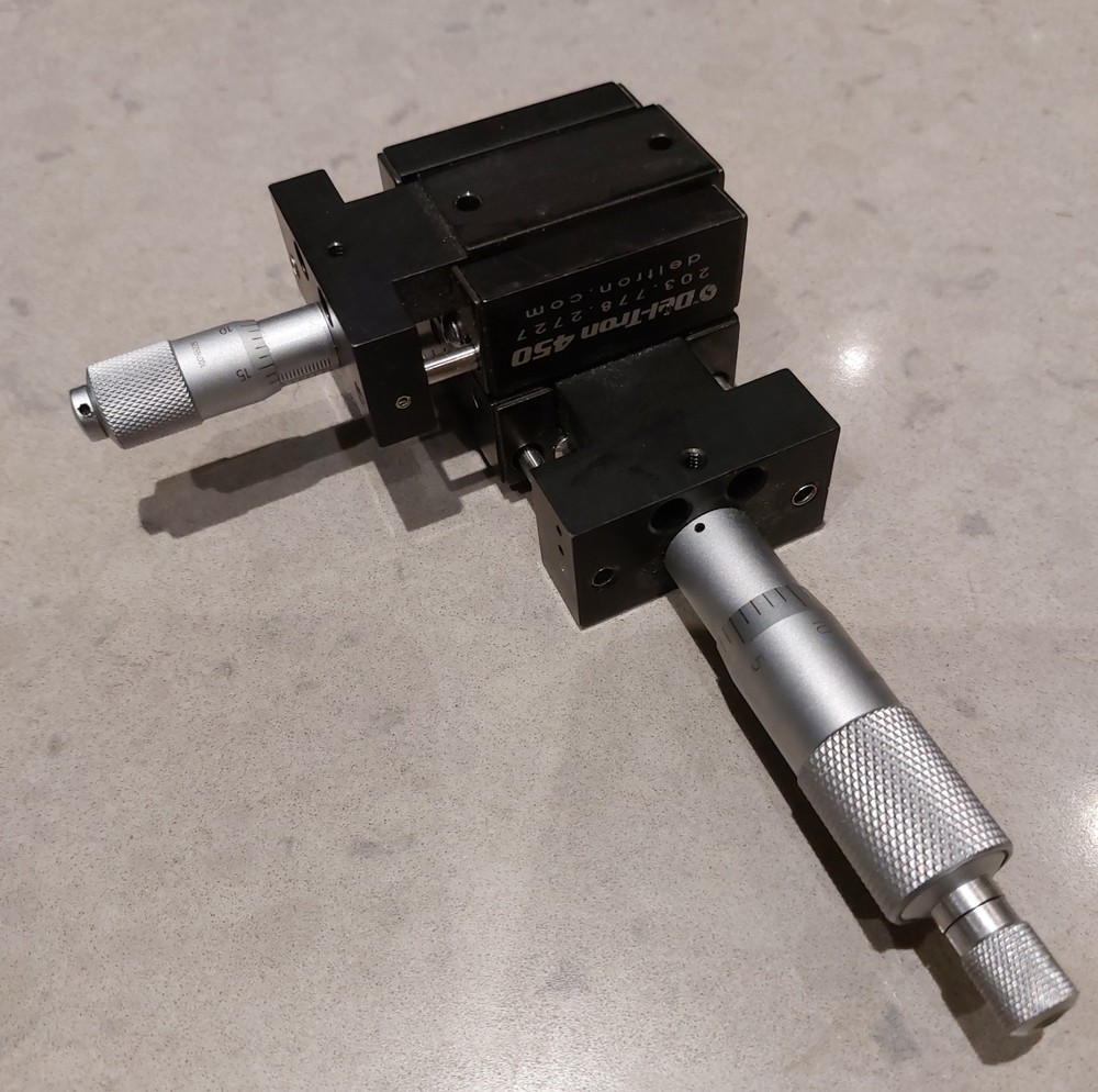 Del-Tron 450 & 451 combination XY Linear Positioning Stage Micrometer