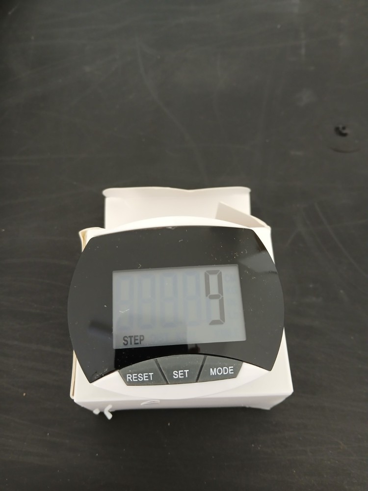 Simple Step Counter Walking Exercise Pedometer with Clip in White/Black