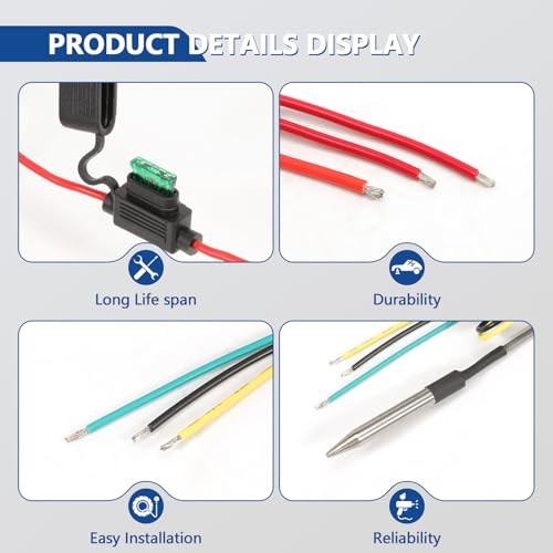 Digital Radiator Fans Controller Switch Kit with Adjustable Temperature Range