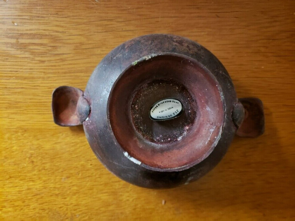 J & J Designs Hand Made Solid Brass Handled Pot, Made in India