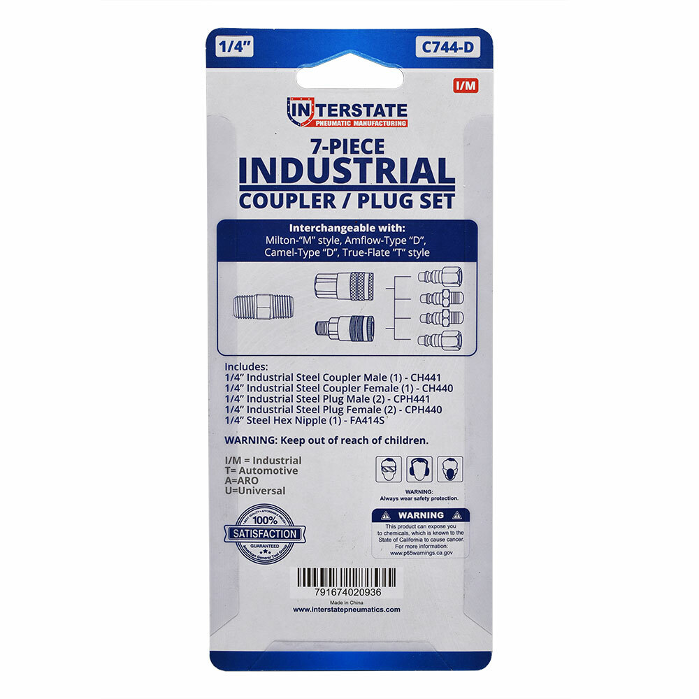 Interstate Pneumatics C744 7-Pieces Coupler / Plug Set
