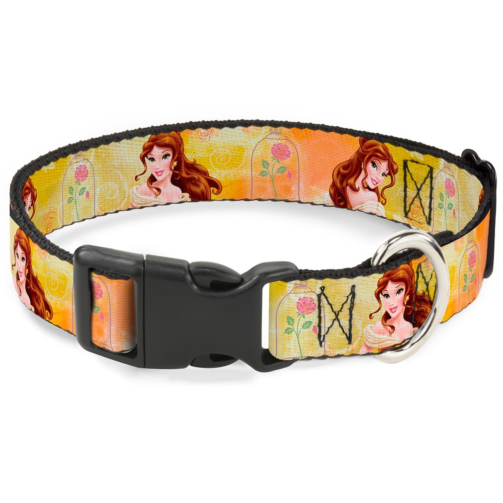 Plastic Clip Collar Belle Poses/Enchanted Rose/Story Script Yellow/Pinks Medium