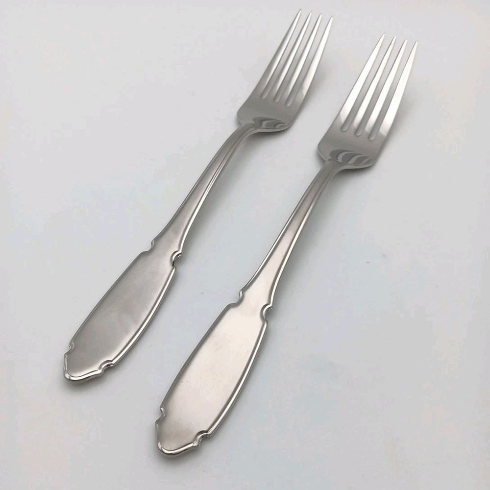 Gorham Eclipse Frosted 2 Place Dinner Forks Stainless 18/8 Flatware Korea NOS