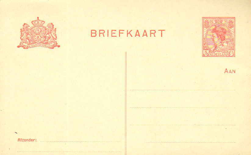 Netherlands Higgins & Gage 70 Unused.