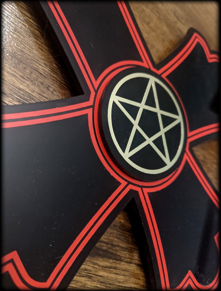10 inch Upside Down Cross Evil Satan Hell Pentagram Devil 666 Goth Oddities Emo