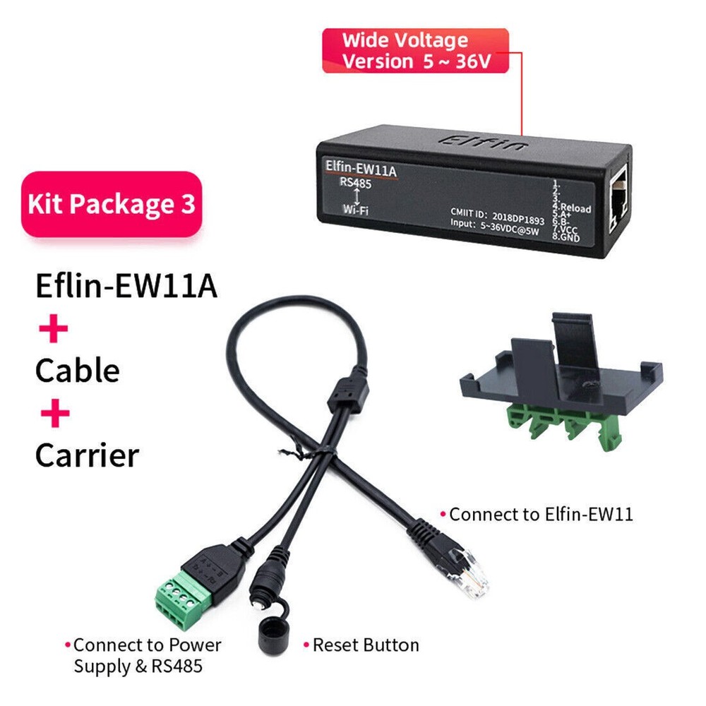 Device Protocol Elfin-EW11 TCP/IP Serial Transfer IOT Modbus Serial Server Port