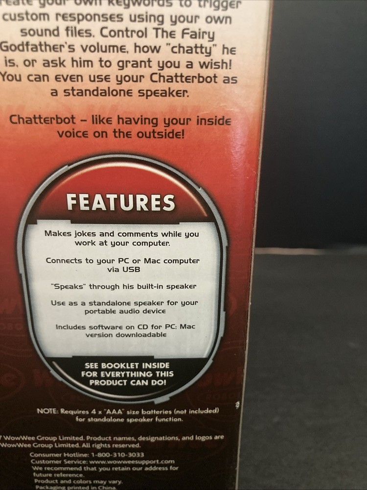 WowWee Robotics Chatterbot The Fairy GodFather Works w/ PC or Mac - Interactive