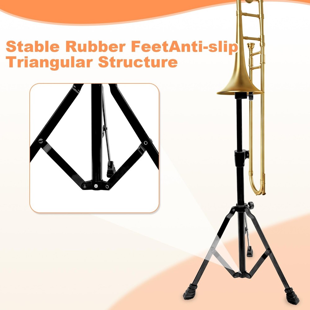 Earthtec Folding Trombone Stand Retractable Height Adjustment, Triangular Sta...