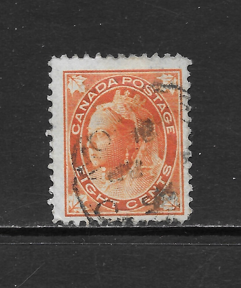 CANADA SCOTT 72 USED VF - 1898 8c ORANGE ISSUE - QUEEN VICTORIA