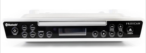 PROSCAN ELITE under Counter CD Player with Clock Radio and Bluetooth Silver