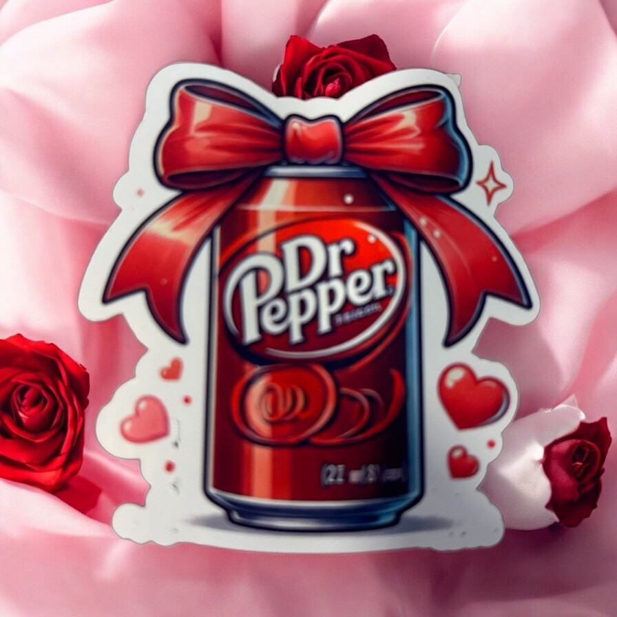 Dr Pepper Can With Bow Sticker
