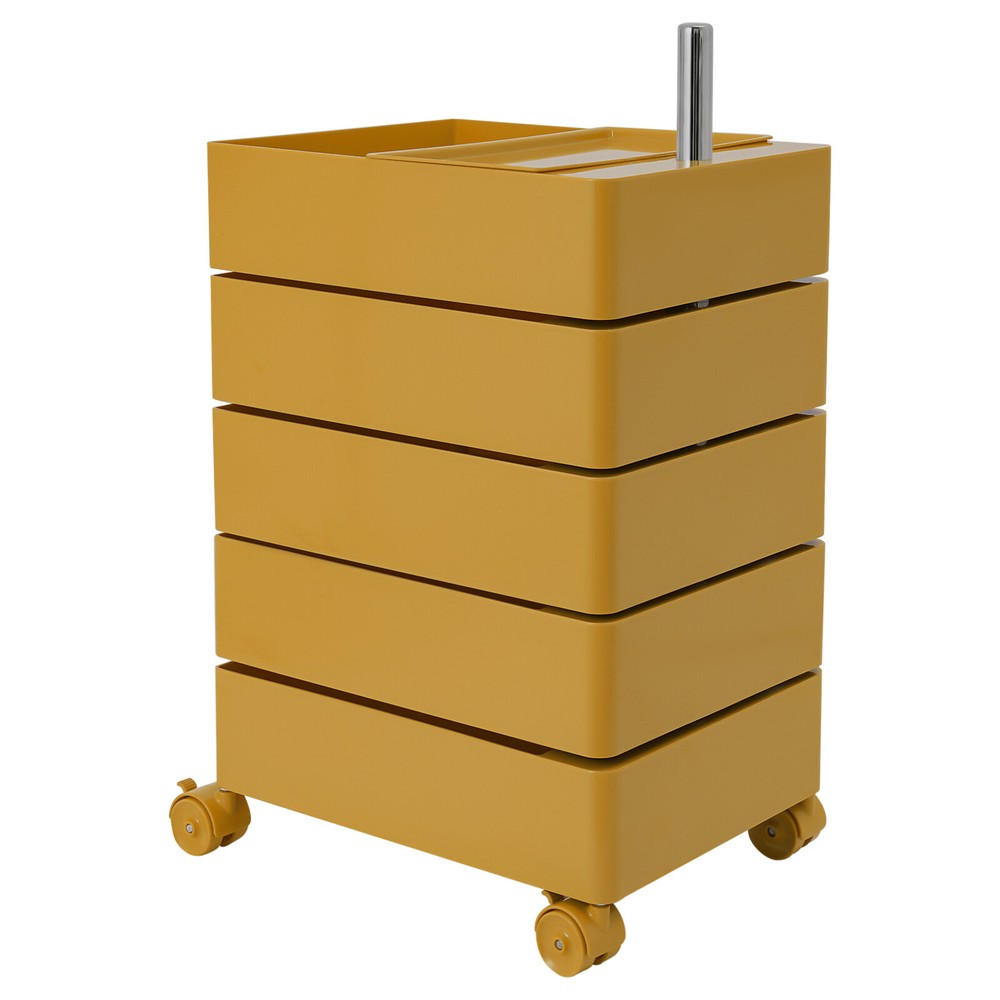 5 Drawers 360?? Movable Rotating Storage Side End Coffee Table Sofa Cabinet NEW