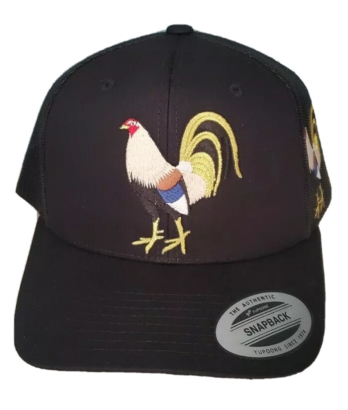 EL GALLO GIRO HAT MESH TRUCKER BLACK SNAP BACK ADJUSTABLE NEW