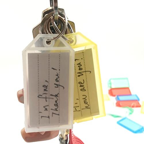 20 Pack Key Ring Tags Key Chains Key Tags with Labels Tough Plastic Key Tags