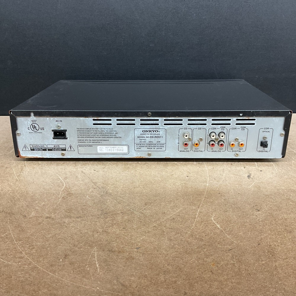 ONKYO DX-RD511 Audio CD Recorder - Untested For Parts