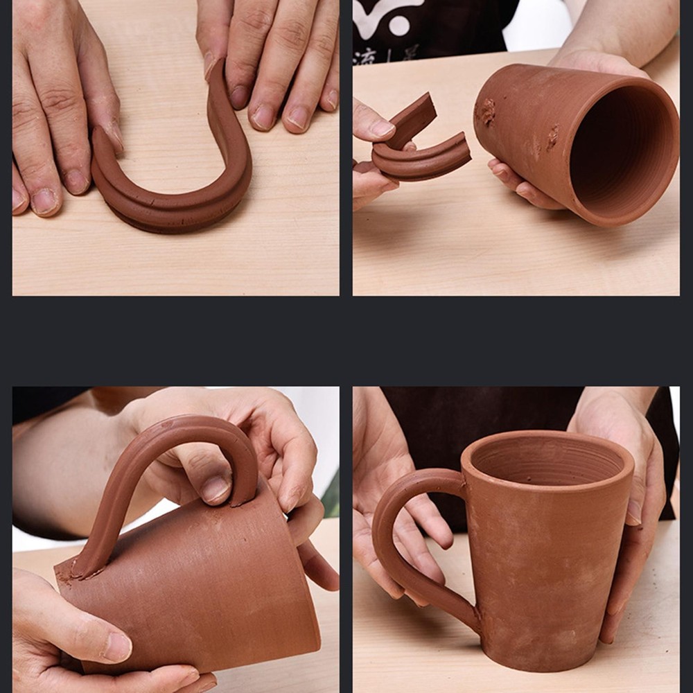 4Pcs Pottery Cup Handle Shape Tool Pottery Clay Tools for Clay Sculptures
