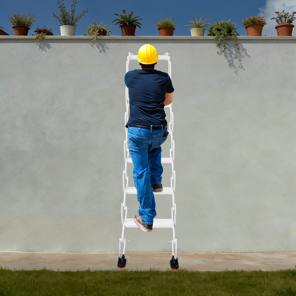 Wall Mounted Folding Ladder Retractable Folding Stair Telescoping Step Ladders