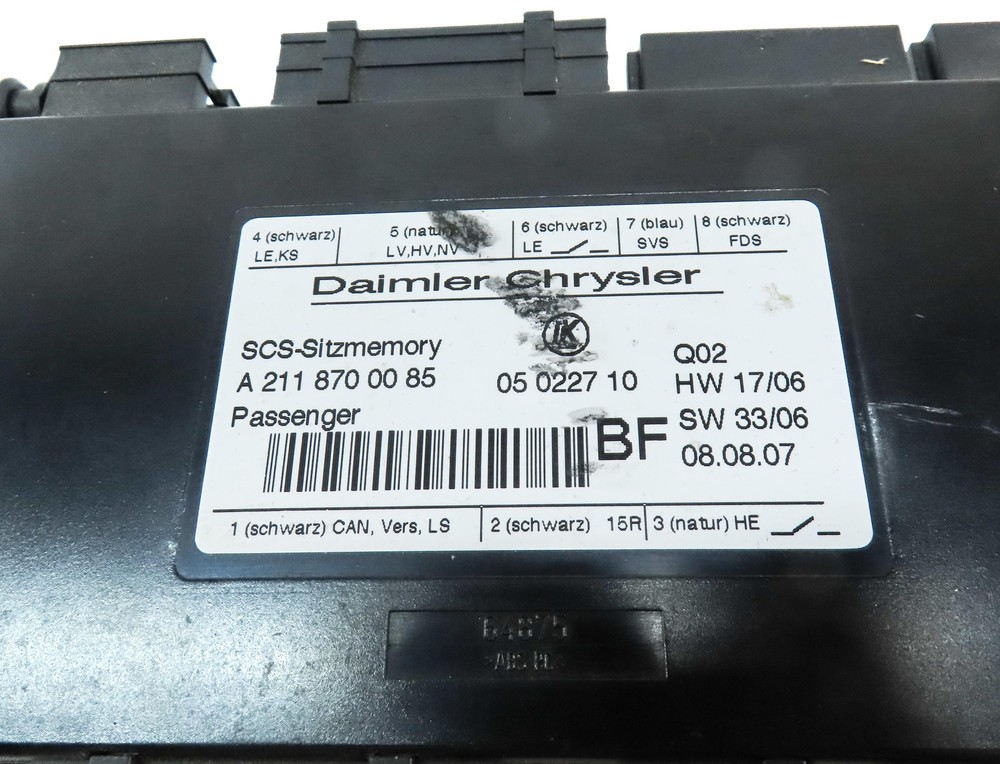 2008 MERCEDES ML CLASS (W164) FRONT RIGHT PASSENGER SEAT CONTROL MODULE