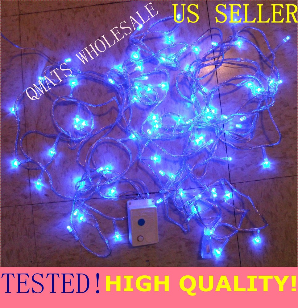 30FT (10M) LED Christmas Wedding Light  BLUE Wire String 8 FUNCTION PARTY