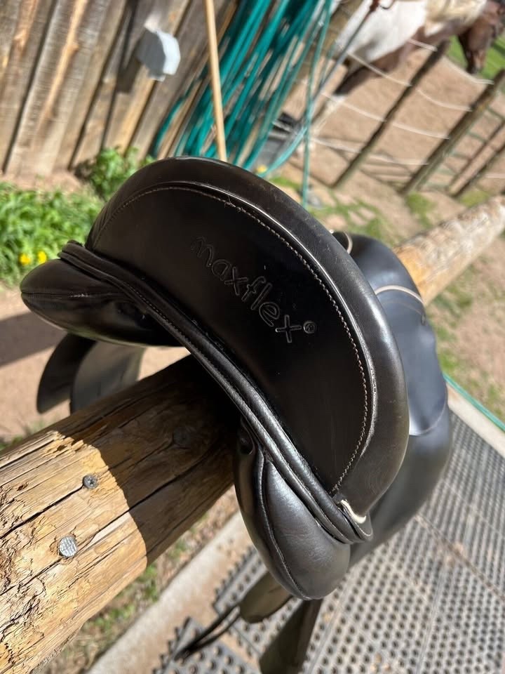 Maxflex Oliveira Dressage leather saddle 17.5'' adjustable tree