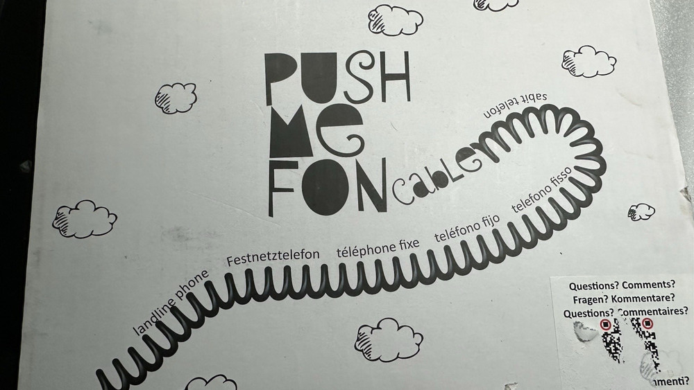 RETRO Push Button Landline Light Blue Opis PushMeFon EUC