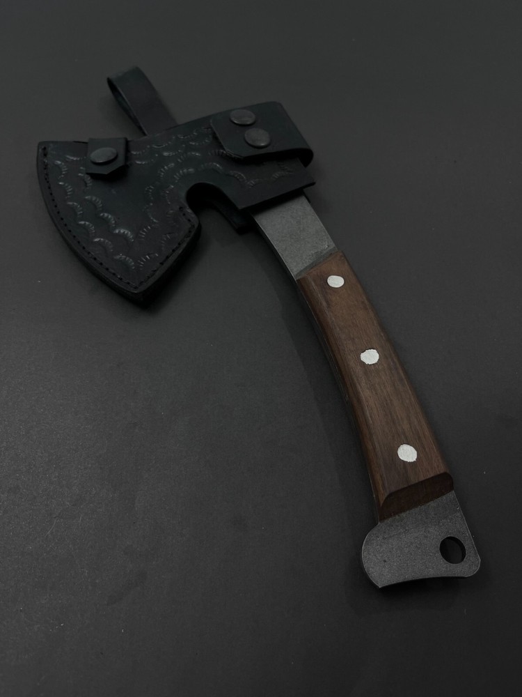 Handmade Camping Hatchet with Leather Sheath