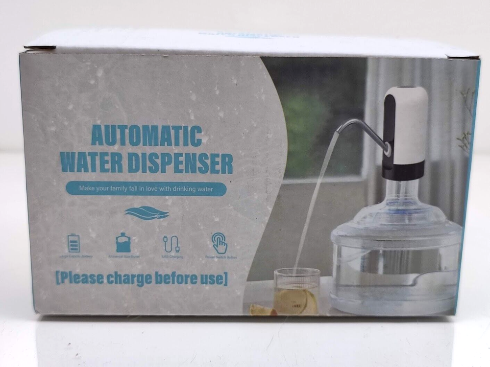 Automatic Universal Rechargeable Water Dispenser Pump USB Power Switch White