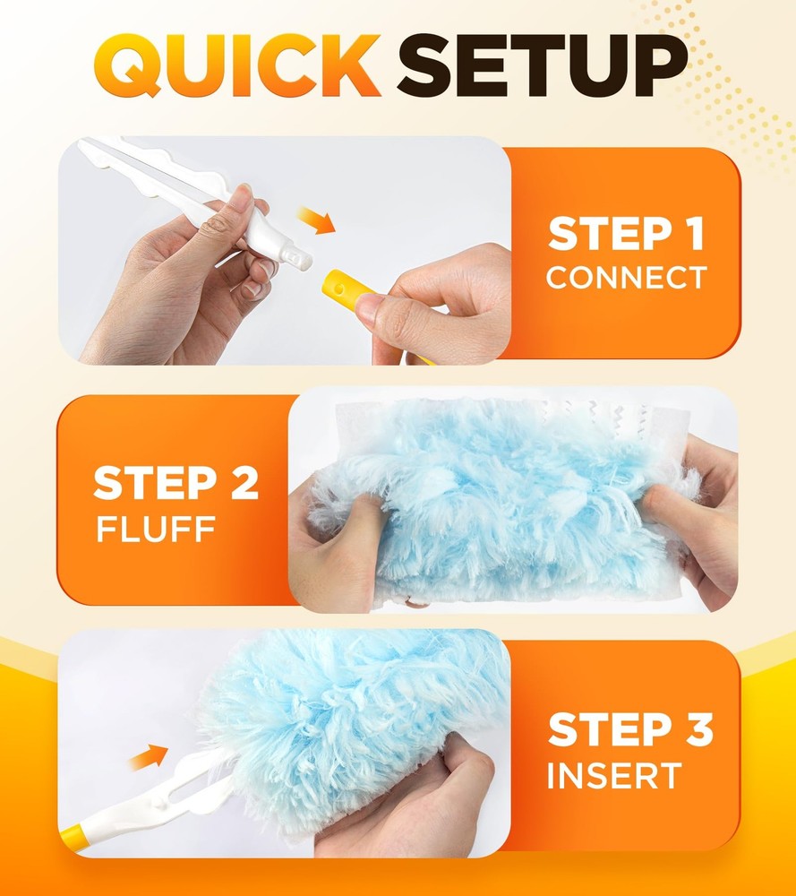 30 Count Duster Refill for Swiffer Duster with 1 Handle, One-Sided Disposable...
